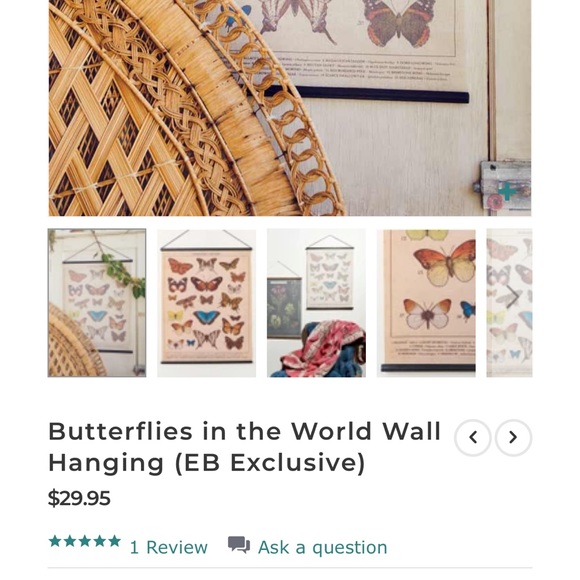 Earthbound butterflies in the world wall hanging - Picture 4 of 4